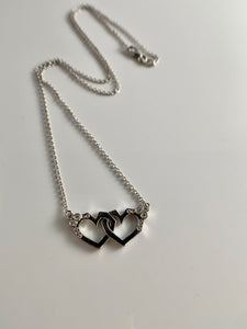 Large Interlocking Hearts and Diamonds Necklace