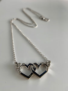 Large Interlocking Hearts and Diamonds Necklace