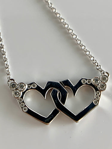 Large Interlocking Hearts and Diamonds Necklace